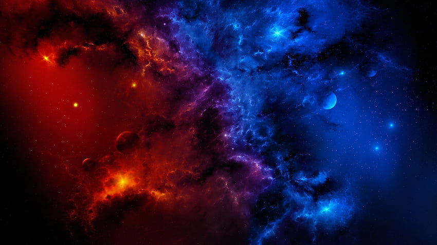 Red And Blue Galaxy HD wallpaper