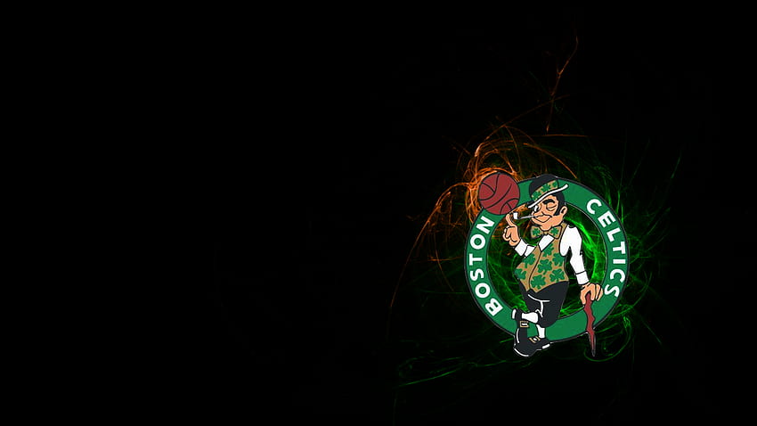 Logotipo de los Boston Celtics de la NBA en negro. fondo de pantalla