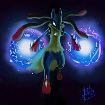 I drew Lucario using Aura Sphere. Enjoy! (wallpaper quality, more in  comments) : r/pokemon