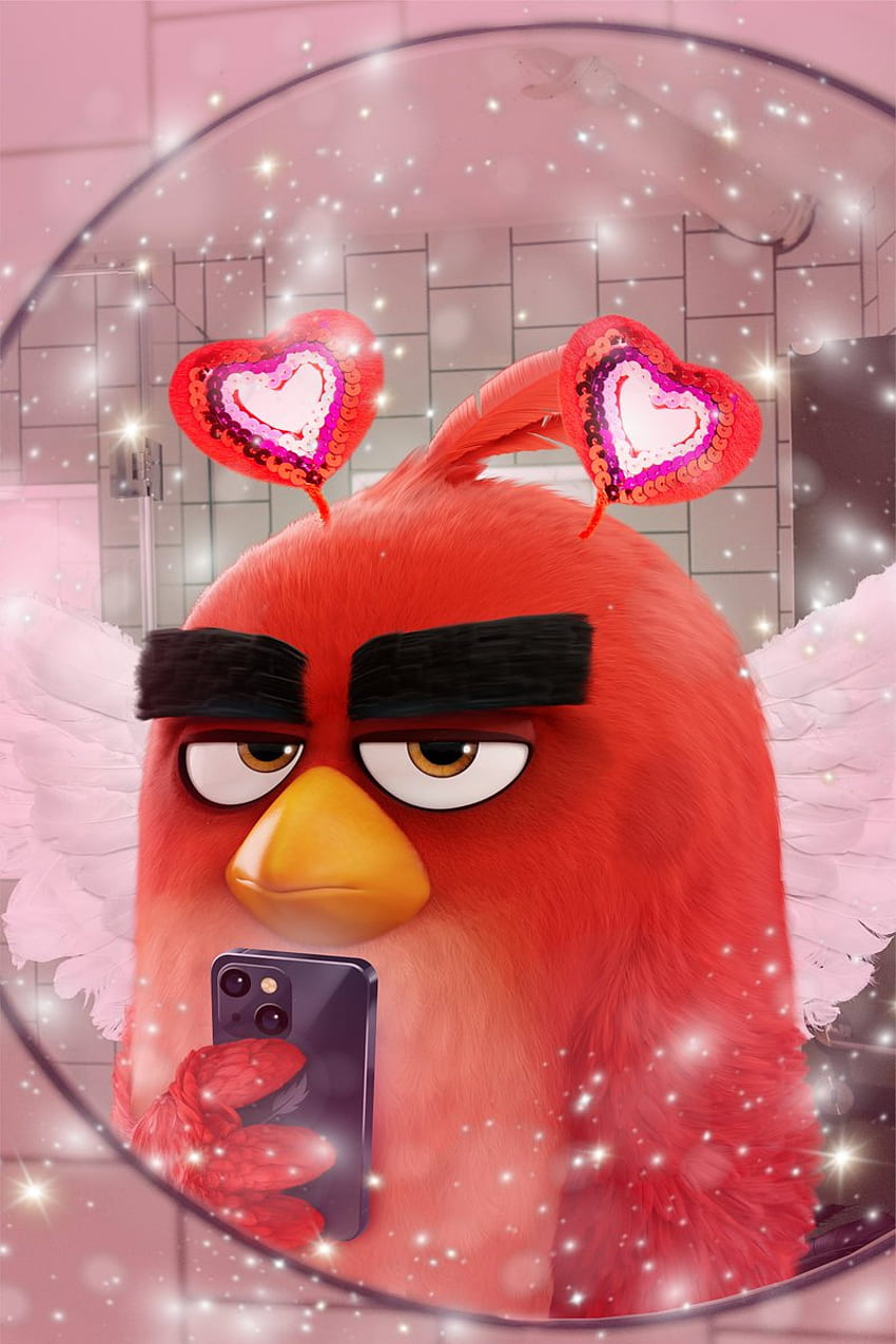 Rot der Angry Bird / Twitter, Angry Birds Funny HD-Handy-Hintergrundbild