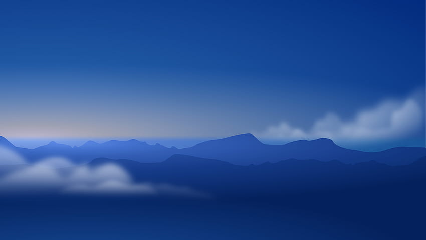 montañas azules, horizonte, naturaleza fondo de pantalla