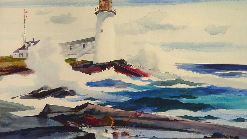 Edward Hopper, Edward Hopper Art, Latarnia morska, Edward Tapeta HD