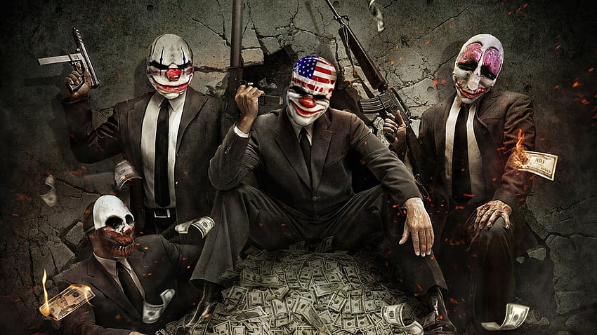 Waffen und Geld, Gangster mit Waffen HD-Hintergrundbild