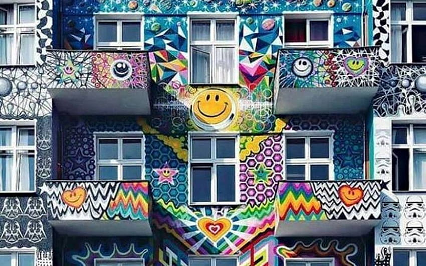 House in Berlin, colors, Berlin, windows, house HD wallpaper