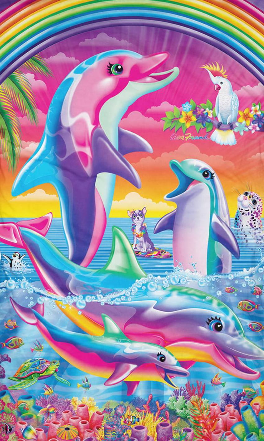 Rainbow Dolphins, Dolphin Pattern HD phone wallpaper