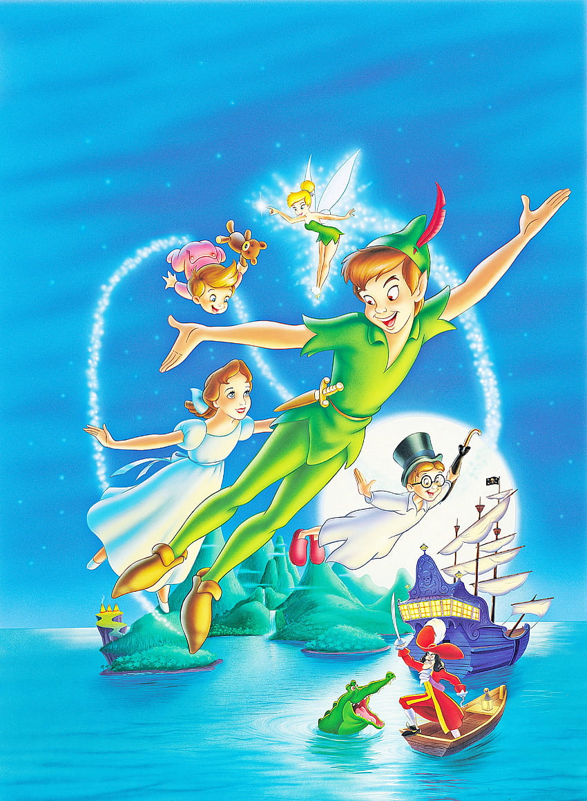 Walt Disney โปสเตอร์ Peter Pan พื้นหลังจอกว้างสำหรับ iPhone วอลล์เปเปอร์โทรศัพท์ HD