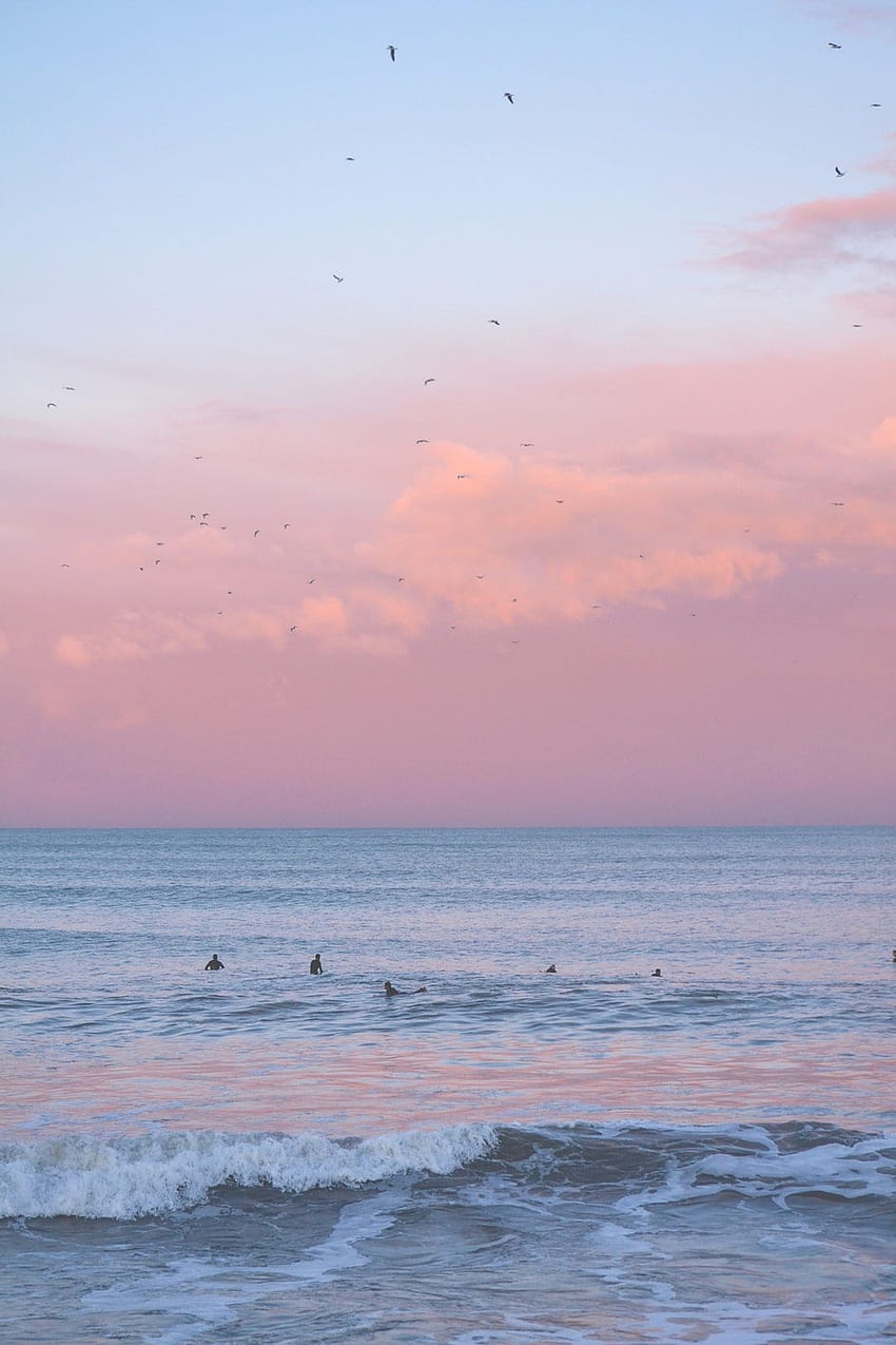 Ocean Tumblr Aesthetic - Pink Sky - - teahub.io, Kawaii Sky HD phone wallpaper