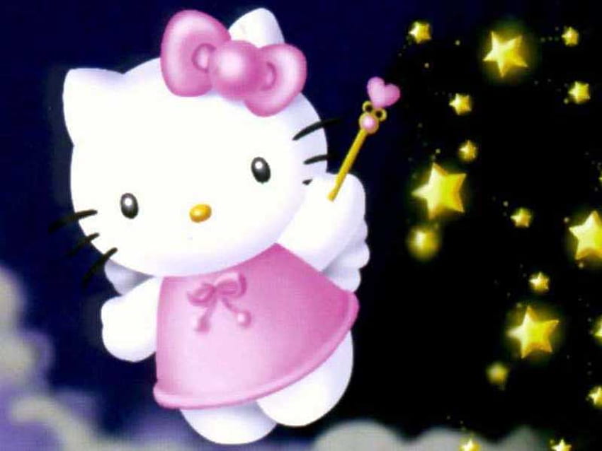 Hello Kitty, gwiazdy, kotku Tapeta HD