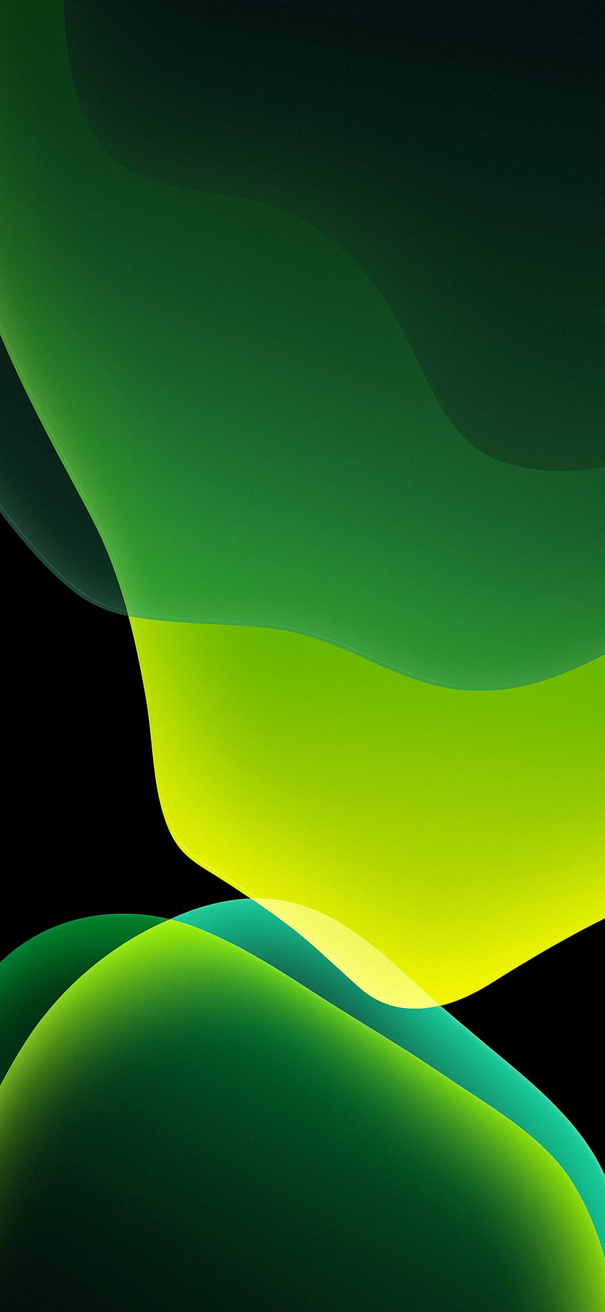 iOS 13 Official Stock (Ultra ) – Green Dark, Super Light Green HD phone wallpaper