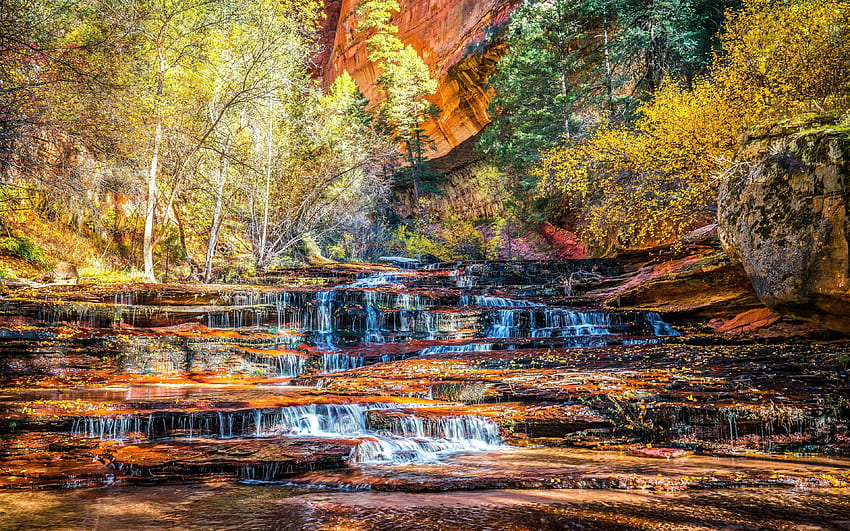 Zion National Park, Parks, Zion, Grafik, Utah, , Natur, Wasserfälle, erdig HD-Hintergrundbild