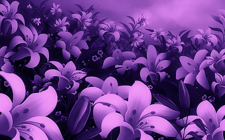 紫の花、クールな花 高画質の壁紙