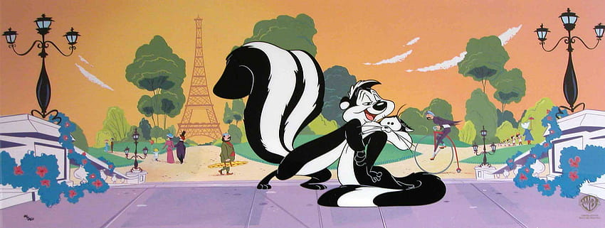PEPE LE PEW Looney Tunes ฝรั่งเศส ฝรั่งเศส ตลก แอนิเมชั่น ครอบครัว 1pepepew skunk cat โรแมนติก ., การ์ตูนฝรั่งเศส วอลล์เปเปอร์ HD