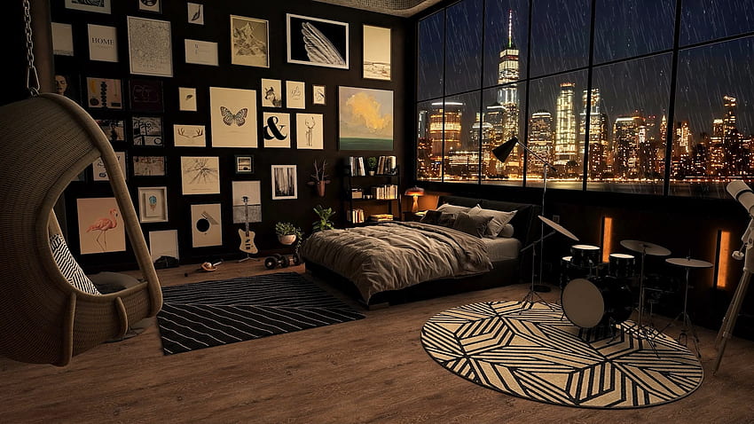 Cozy Bedroom On A Rainy Night [] - Rendered By Me : R , Cozy Night HD wallpaper