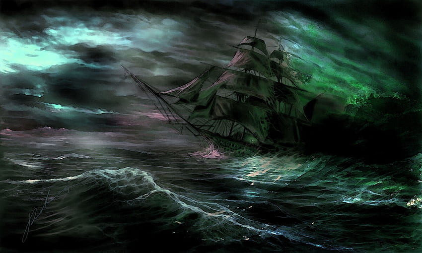 ... ghost pirate ship background long ... HD wallpaper