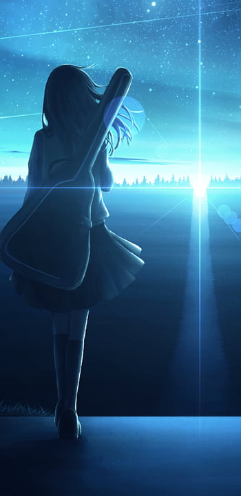 Anime Girl, city, dark, lonely, sad, HD phone wallpaper