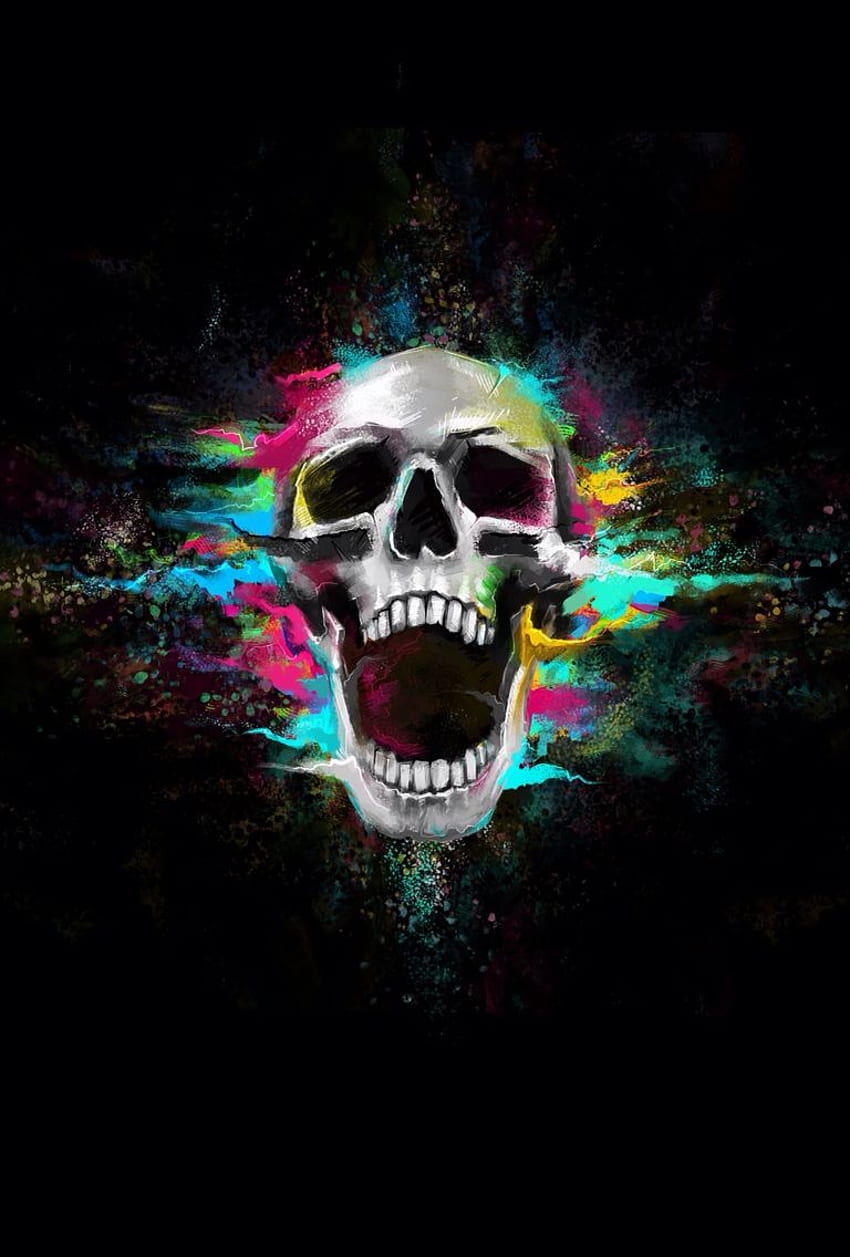 IPhone Skull - BRAVES, Rainbow Skull HD phone wallpaper