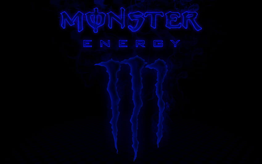 Logo potwora, energetyczny niebieski Tapeta HD