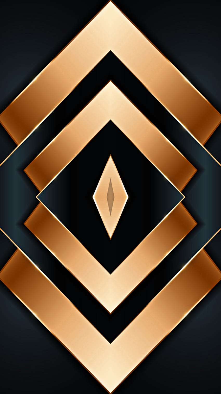 seta de ouro, 3d, novo, símbolo, arte, diamante, android, preto, padrão, iphone Papel de parede de celular HD