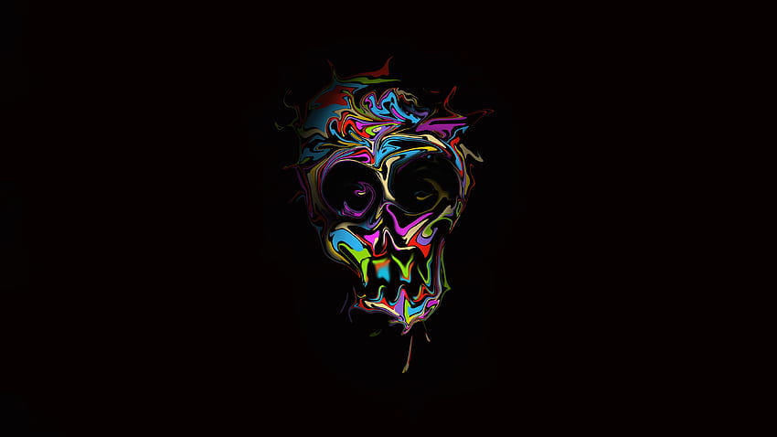 Crâne coloré Dark Art , Artiste , Coloré , Art numérique , , Crâne, Crâne Viking Fond d'écran HD