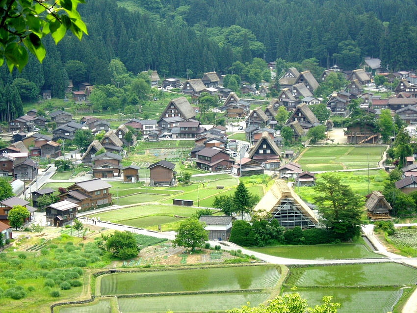 Village View torii japan japanese anime village scenery orginal  art HD wallpaper  Peakpx