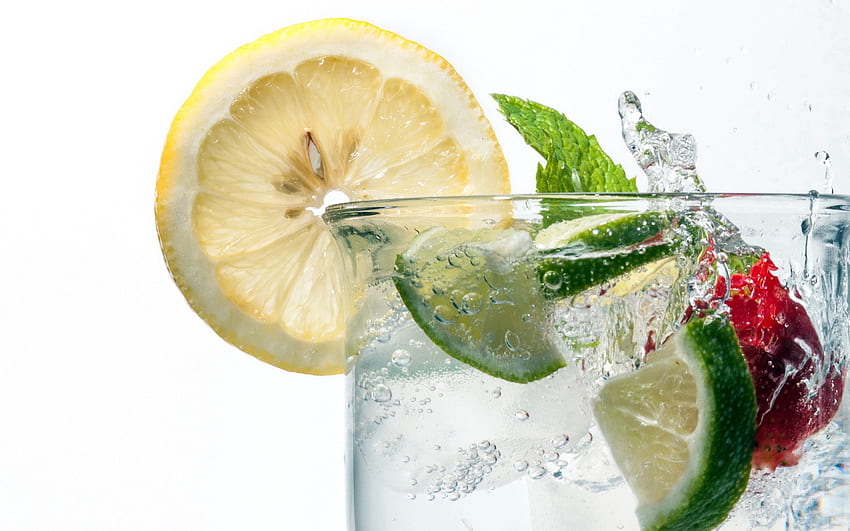 Water, Food, Ice, Lime, Lemon HD wallpaper