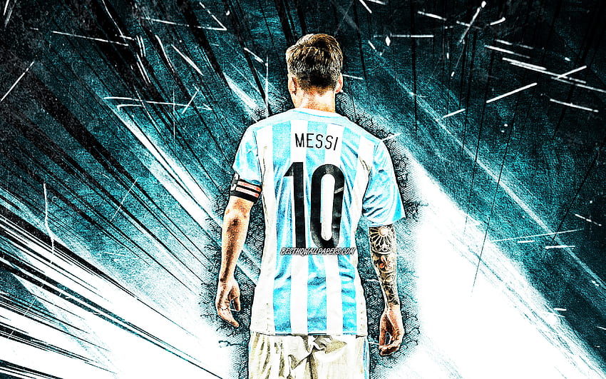 Lionel Messi, Argentyna, Leo Messi, kapitan, piłka nożna Tapeta HD