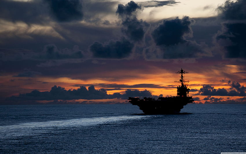 Aircraft Carrier At Sunset ❤ for • 듀얼, 항공모함 HD 월페이퍼