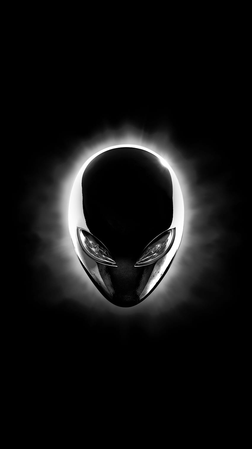 Alienware Eclipse Head (Black) U, Black 2160x3840 HD phone wallpaper