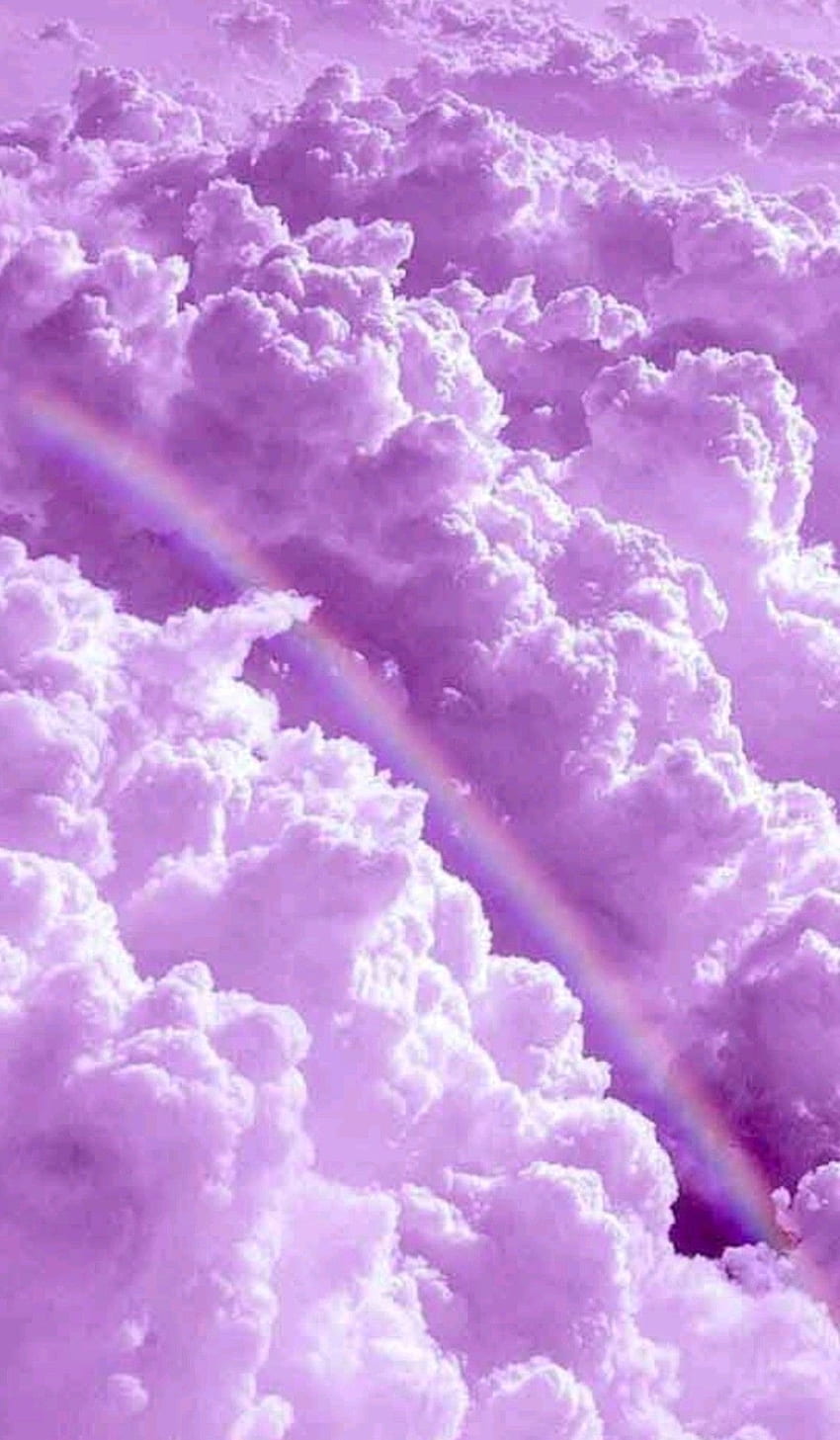Aesthetic purple clouds with a Rainbow, Purple Rainbow HD phone wallpaper