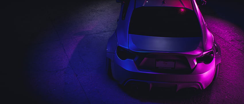 Neon, Sportwagen, hinten HD-Hintergrundbild
