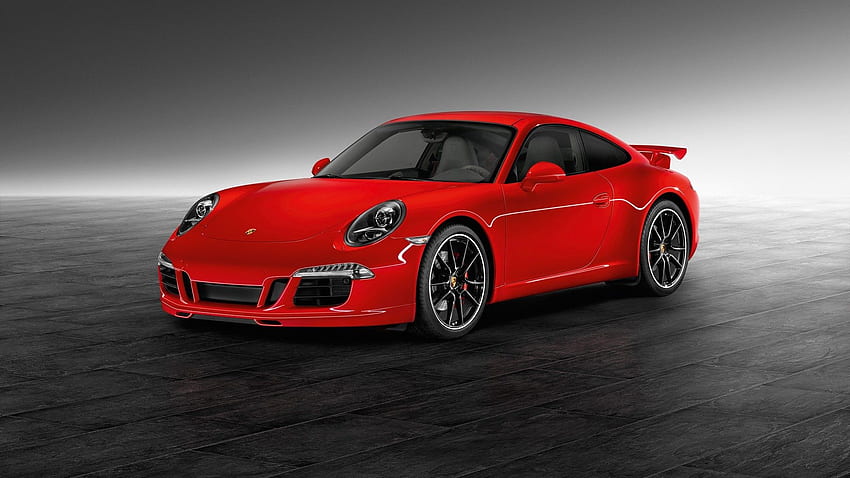 Червено Porsche 911 Carrera. Заден план HD тапет
