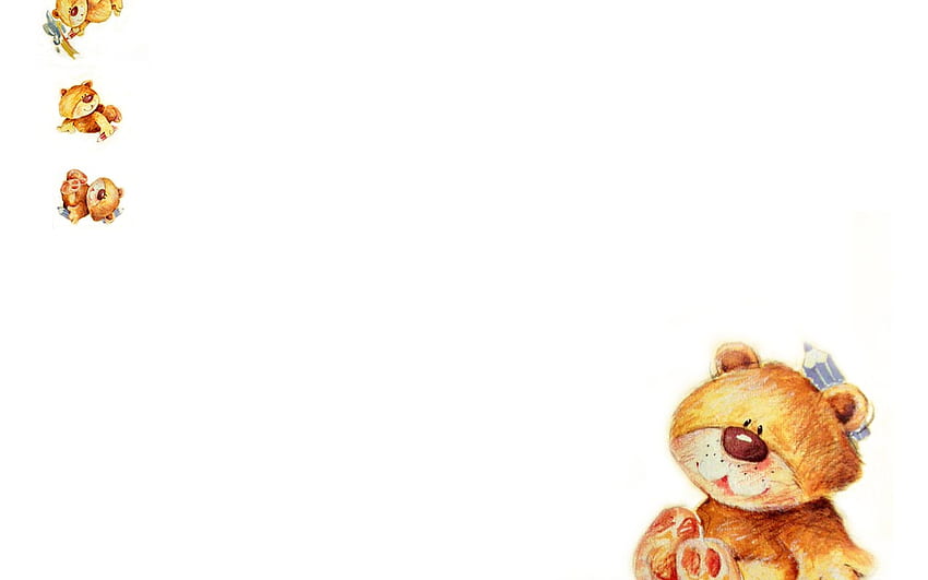 Schwimmende Teddys, süße, abstrakte, schwimmende Teddybären HD-Hintergrundbild