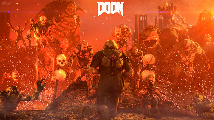 Doom 4 Arte digital. Doom 4, Doom demons, Doom game, Ultimate Doom papel de parede HD