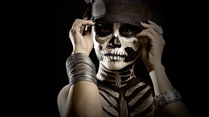 body paint , skeleton, hand, human, skull, graphy - Use, Skull Hand HD wallpaper