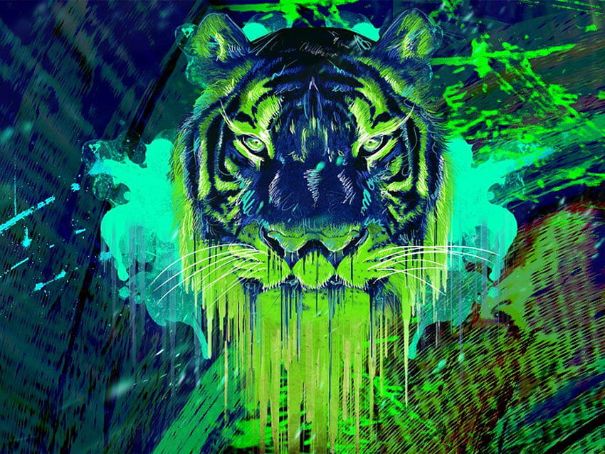 Trippy Tiger and Background on PicGaGa, Trippy Neon HD wallpaper | Pxfuel