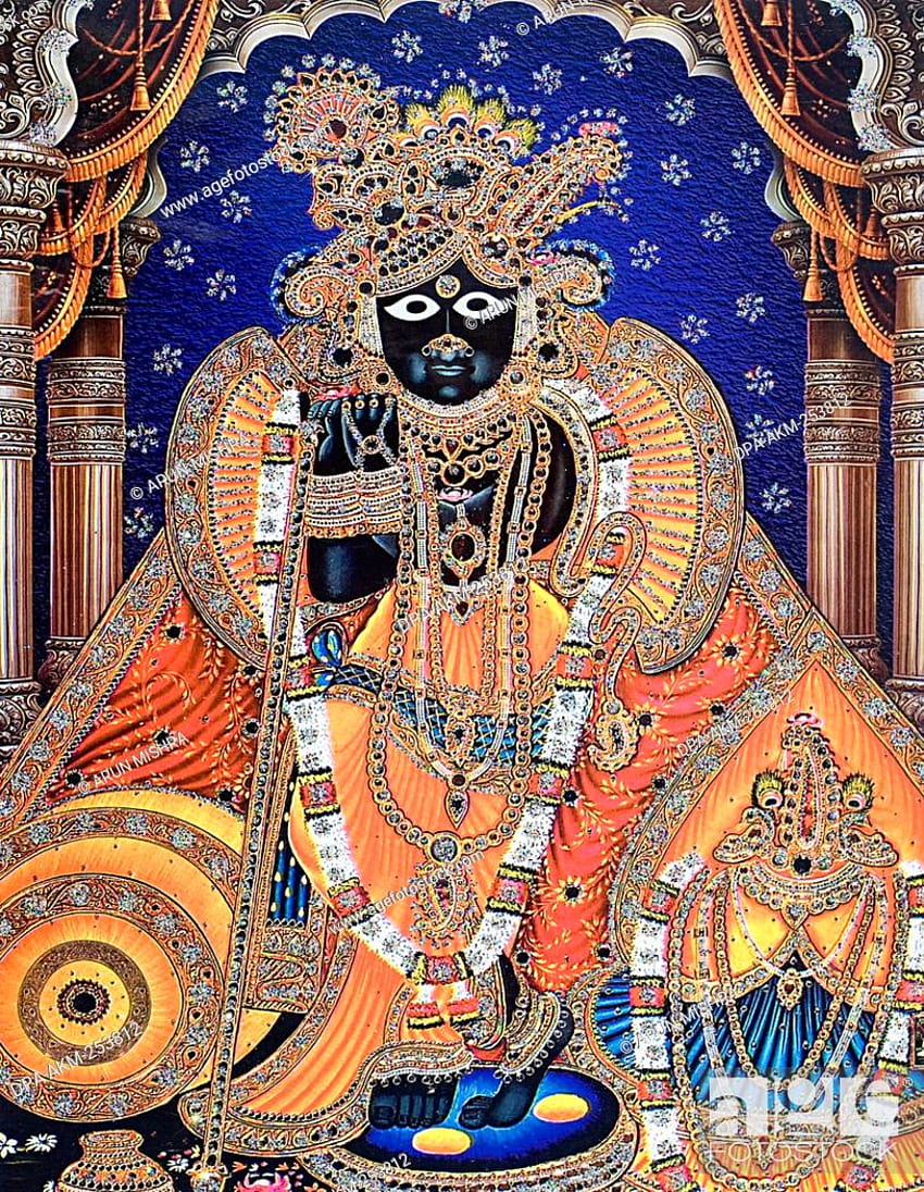 Dipinto di Krishna nel tempio di Banke Bihari, Mathura, Uttar Pradesh, India Asia, Stock e Rights Managed . Fig. DPA AKM 253812. Agestock Sfondo del telefono HD