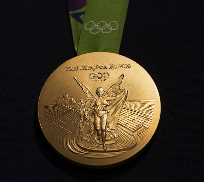 Olympische Goldmedaille und Hintergrund HD-Hintergrundbild