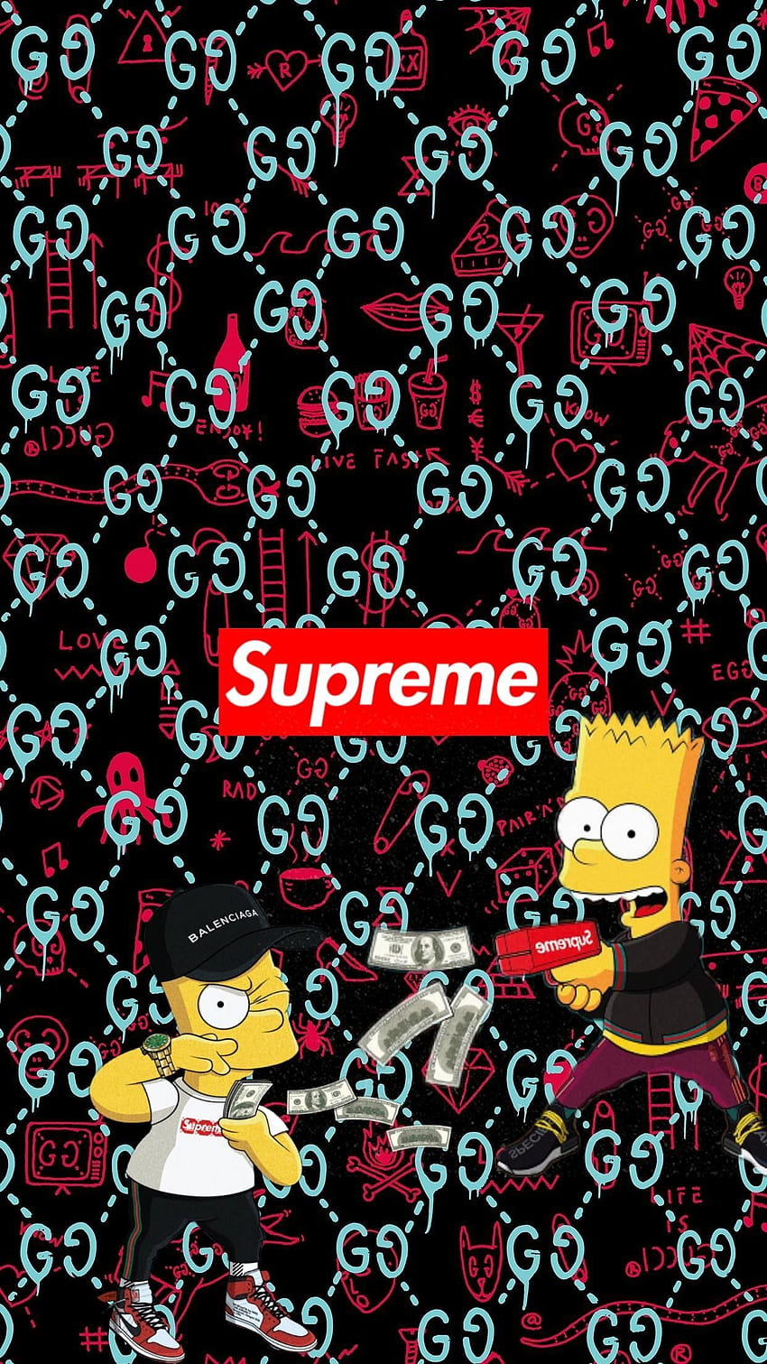 Bart Simpson Téléphone Suprême (Page 1), Cool Bart Simpson Suprême Fond d'écran de téléphone HD