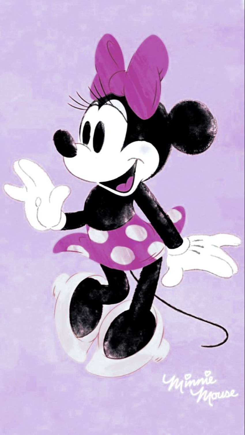 Minnie Purple . Disney artwork, Mickey mouse , iPhone background disney, Purple Minnie Mouse HD phone wallpaper