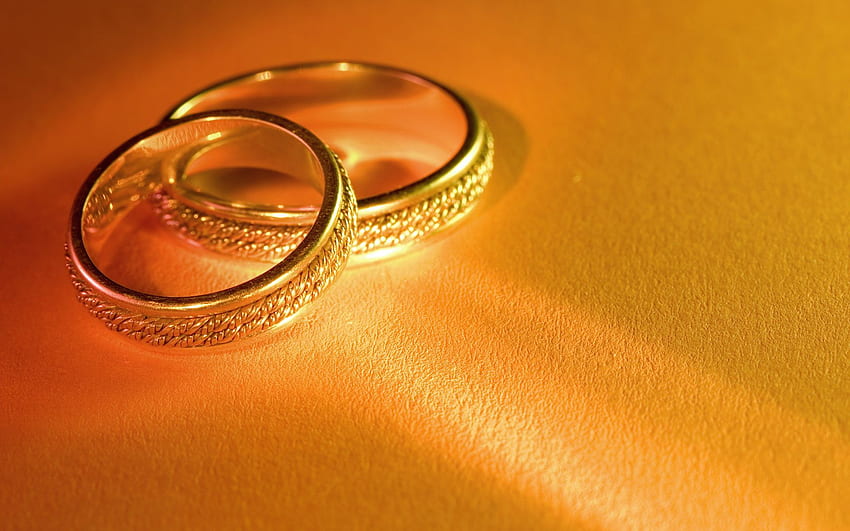 Dois anéis como um só coração. Aliança de casamento, Fundo de aliança de casamento, Alianças de casamento, Anel de ouro papel de parede HD