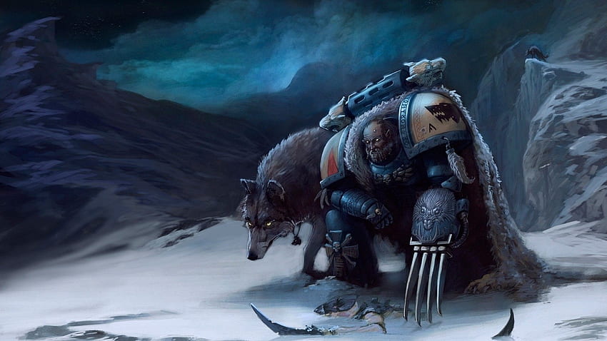 warhammer, 40k, Space, Marines, Wolf, Drawing, Sci, Fi, Art, Warriors, Weapons / and Mobile Background Sfondo HD