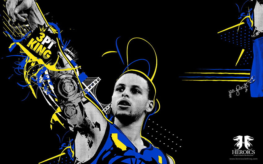 Stephen Curry Basketball Player, Cartoon NBA Players HD wallpaper