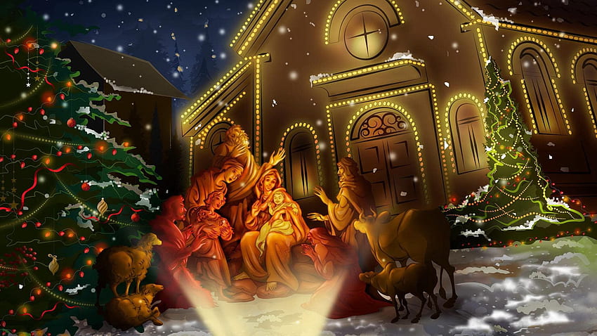 Chrześcijańska szopka Boże Narodzenie Religijne Â· | Identyfikator tła: 471539 Tapeta HD