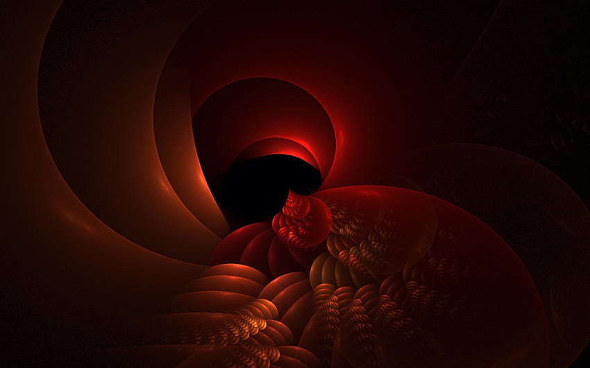 Sleepy Snail, fractal, snail, abstract, red HD wallpaper