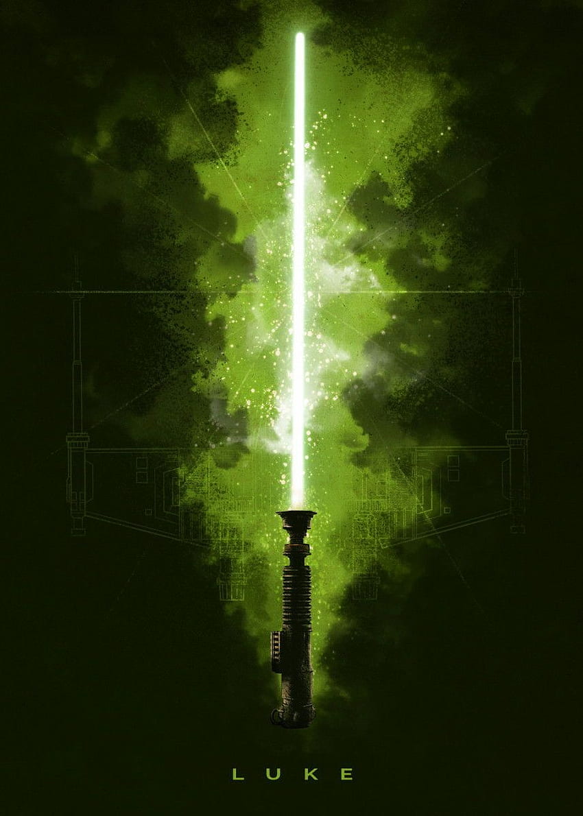 Официални светлинни мечове на героя от Междузвездни войни Люк Скайуокър HD тапет за телефон