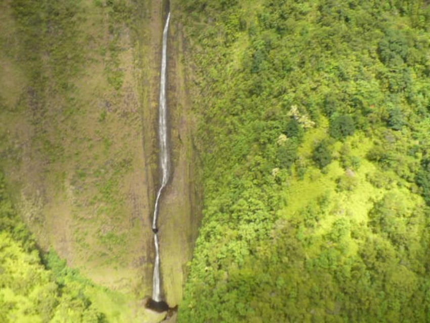 Wasserfall in der Nähe von Hilo, Grün, Wasserfall, Tal, Natur, Berge HD-Hintergrundbild