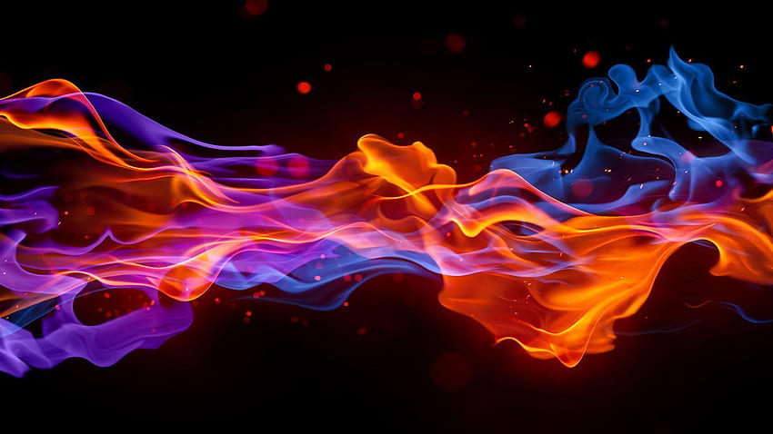 Blauer Feuerhintergrund, Feuereffekt HD-Hintergrundbild