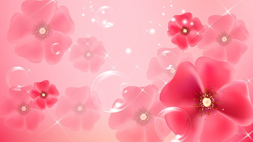 15 Pola Bunga Bunga Merah Muda, Bunga Merah Muda Muda Wallpaper HD