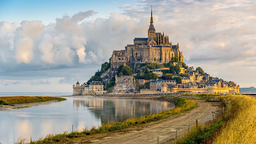 Abadía, Arquitectura, Francia, Mont Saint Michel, Normandía. Mocah, arquitectura francesa fondo de pantalla