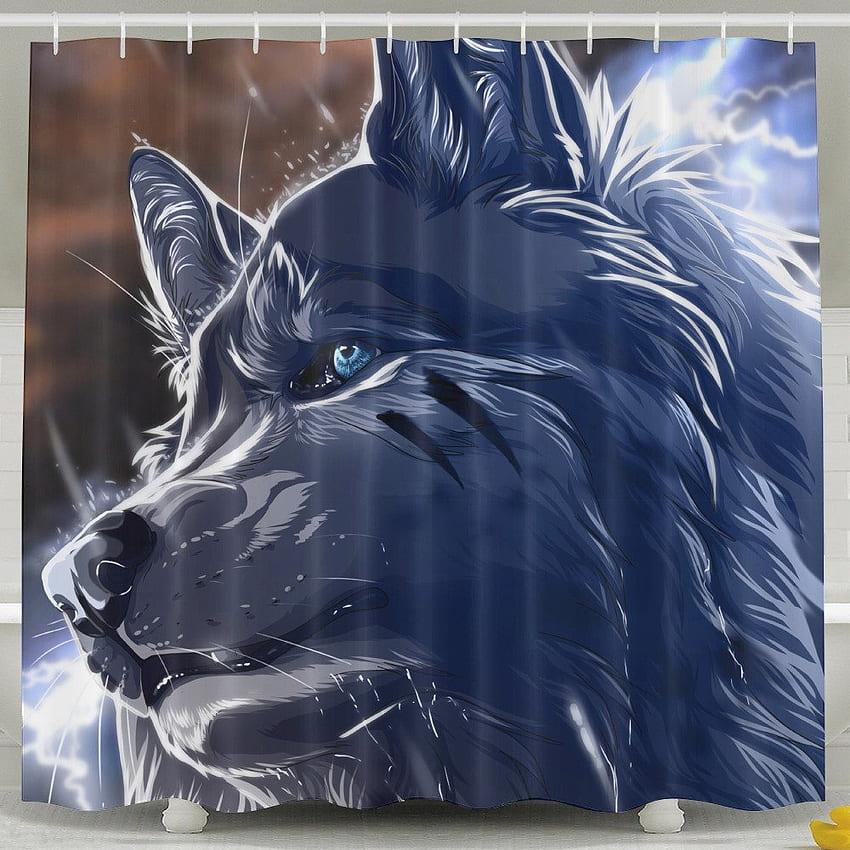 Cortina de ducha Blue Lightning Wolf, impermeable, repelente al agua, compre en línea en India en Desertcart 49122241 fondo de pantalla del teléfono